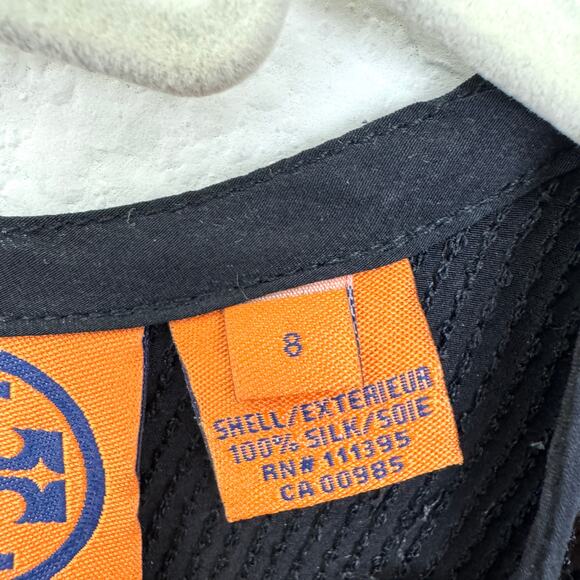 Tory Burch Womens Tunic Top Blouse Size 8 Sequin Silk Party Formal Black - Picture 3 of 7